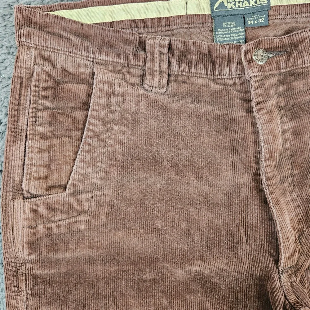 Mountain Khakis Mens Brown Corduroy Pants 34x32 Relaxed Fit Rugged